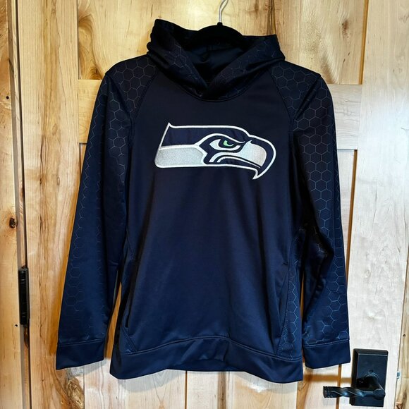Seattle Seahawks NFL Team Apparel Embroidered Hoodie Youth L 14/16 Blue  Logo - Picture 1 of 7